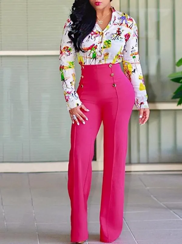 Elegant Wide Leg Fashion Office Trousers Casual Crisscross Sheer Mesh Patch High Waist Women's Flared Pants Y2k Streetwears 2024 - Image 3