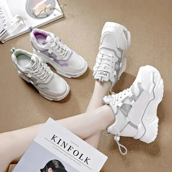 Sneakers Women Sports Shoes Platform Mesh Breathable Vulcanized Shoe Wedge Casual Comfort Woman Summer Zapatos Mujer2024 - Image 4