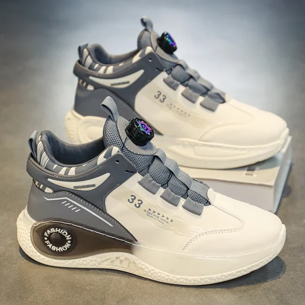 Mens Sneakers with Rotating Buckle Comfy Non Slip Lace up Durable Shoes for Mens Outdoor Activities - Image 8