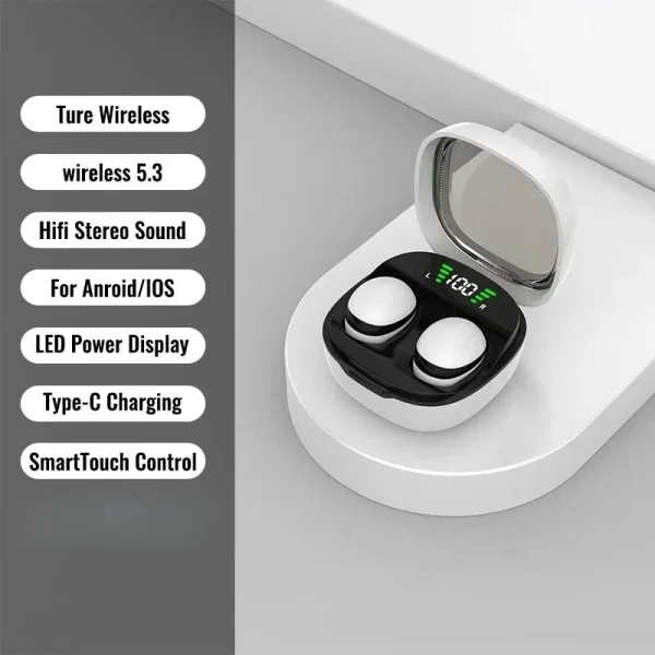 Mini 5.3 wireless bluetooth headset small earbuds sleep work sports invisible headphones HD HIFI bass sound quality earphones - Image 8