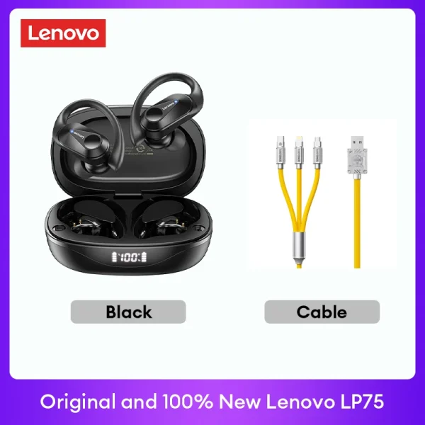 Original Lenovo LP75 TWS Bluetooth V5.3 Headphones Wireless LED Digital Display Earphones Noise Reduction Waterproof Headset New - Image 17