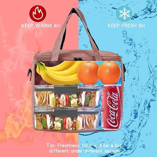 1pc Insulated Lunch Bag For Men/Women,Reusable Large Cooler Box With Shoulder Strap Camping Picnic Bag For Teenagers And Workers - Image 3