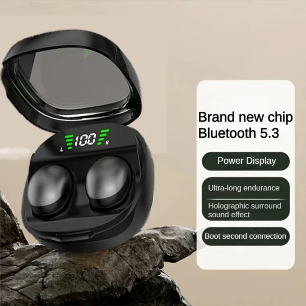 Mini 5.3 wireless bluetooth headset small earbuds sleep work sports invisible headphones HD HIFI bass sound quality earphones - Image 5