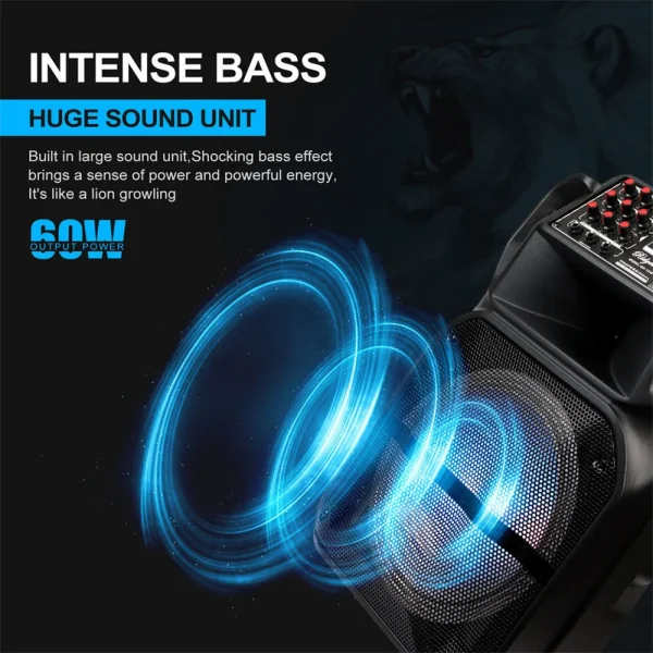 7000W Portable 15” Bluetooth Speaker Subwoofer Heavy Bass Sound System Party Mic AUX Led Light Loud Speaker - Image 2
