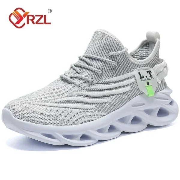 YRZL Men Sports Running Black Jogging Shoes Casual Sneakers Outdoor Breathable Mesh Women Light Shock-absorption Black Tennis - Image 9