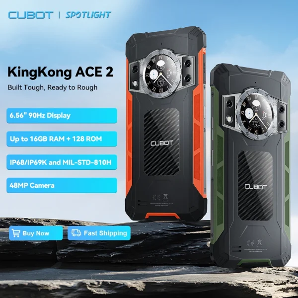 [New Arrival] Cubot KingKong ACE 2 Ultra-thin Rugged Smartphone android 14, 16GB RAM(6GB+10GB), 128GB ROM, 6.56-Inch 90Hz Screen - Image 2