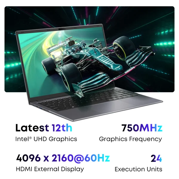 CHUWI GemiBook XPro 14inch UHD Screen Laptop 8GB RAM 256GB SSD Intel Celeron N100 Windows 11 Computer with Cooling Fan Notebook - Image 6