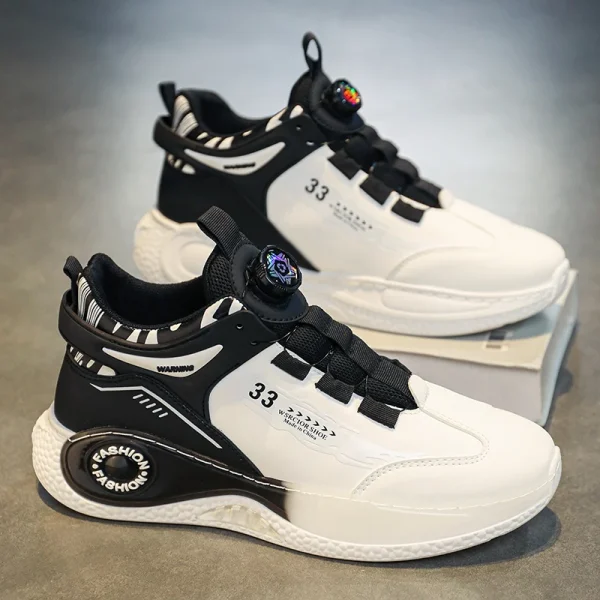 Mens Sneakers with Rotating Buckle Comfy Non Slip Lace up Durable Shoes for Mens Outdoor Activities - Image 9