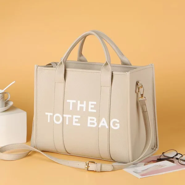 Women's Casual Tote Bag, Fashion PU Leather Shoulder Bag, Large Capacity Travel Handbag - Image 3