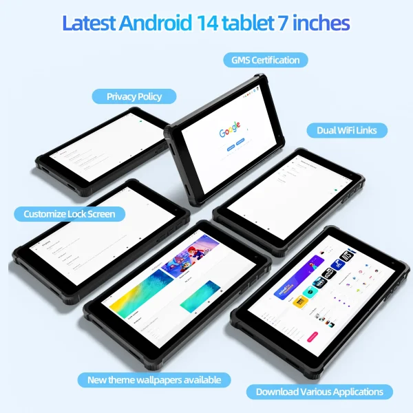 PRITOM Tablet 7" Android 14 Tablets, 8GB RAM(3+5GB Expand) 64GB ROM, A523 Octa-Core Processor, 5G WiFi+WiFi6, Dual Camera,Black - Image 5
