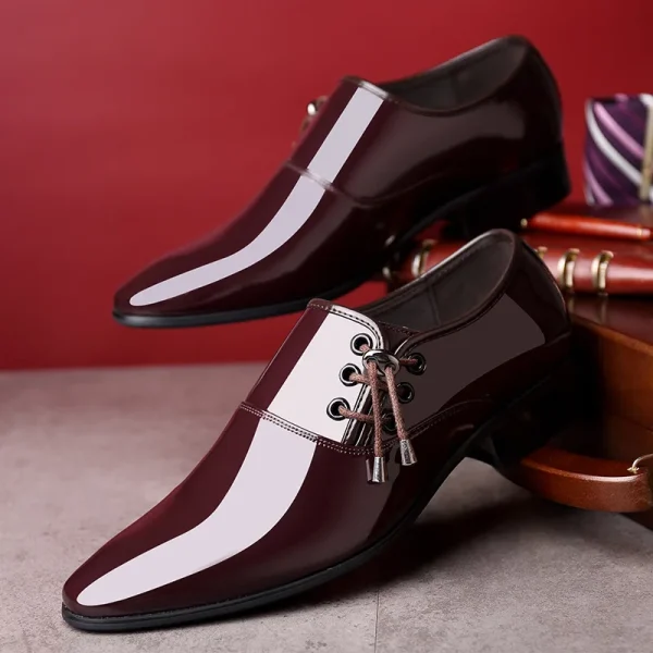 Classic Patent Leather Shoes for Men Business Men's Dress Shoes Fashion Elegant Oxfords Shoes Men's Wedding Party Shoe 2025 New