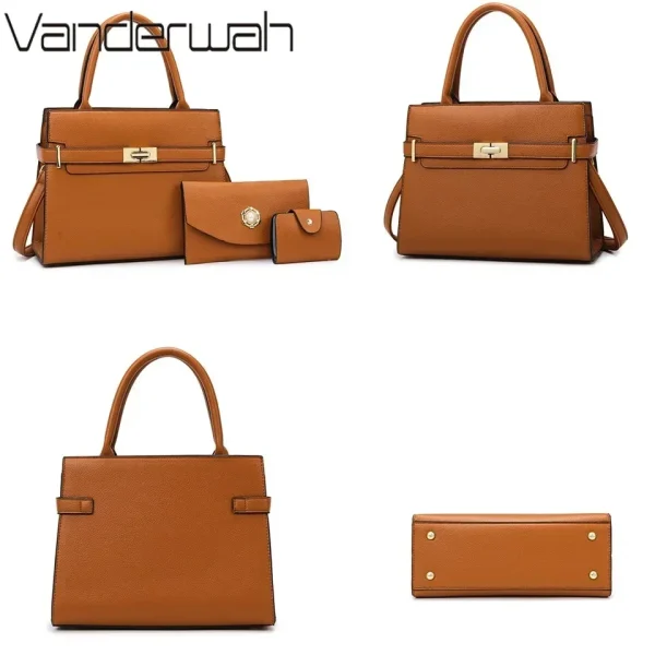 3-piece Suit Women's Handbag Large Capacity Bags Luxury Shoulder Crossbody Bags Small Coin Purse Quality Leather Sac A Main - Image 5