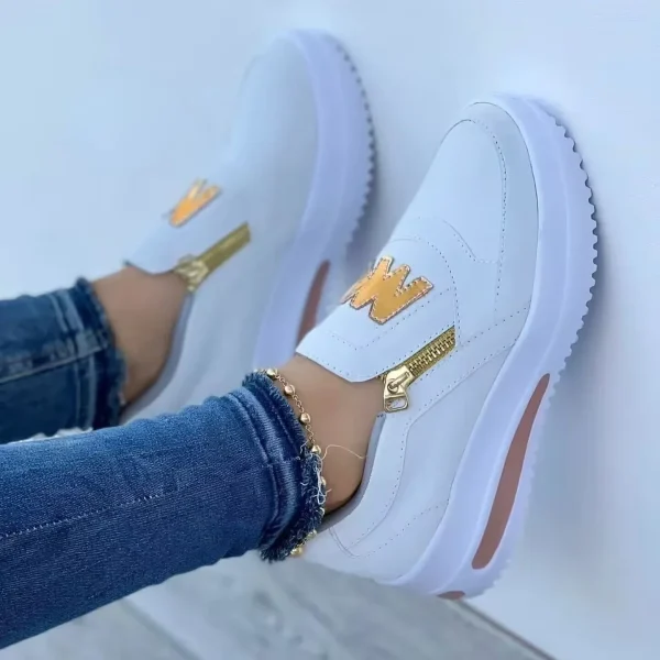 Women Autumn Sneakers Casual Double M Printed Side Zipper Platform Shoes Ladies Vulcanized Shoes Zapatillas De Mujer Women Shoes - Image 10