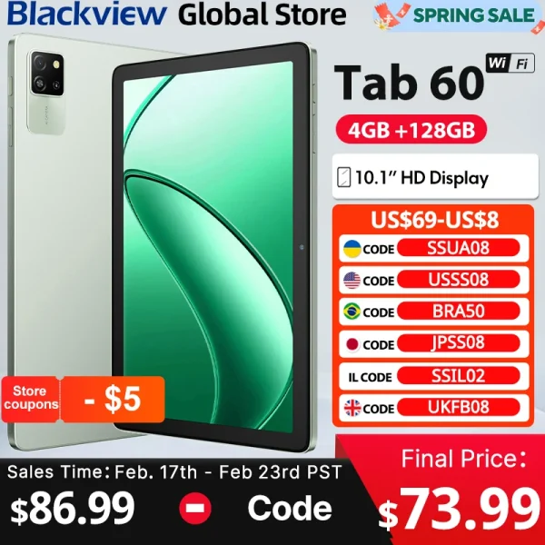 2025 New Blackview Tab 60 WIFI Tablet 10.1Inch IPS Display Widevine L1 Android 14 5100mAh Battery 12GB(4+8Expand) 128GB PC Pad - Image 2