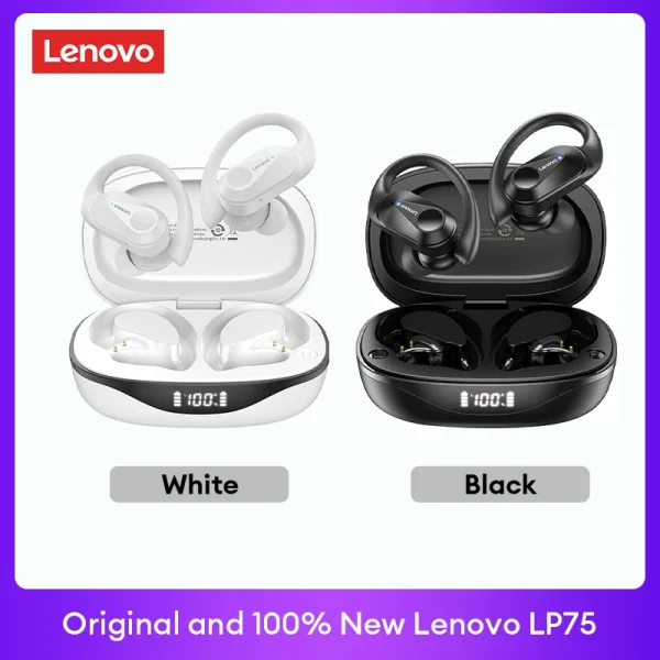 Original Lenovo LP75 TWS Bluetooth V5.3 Headphones Wireless LED Digital Display Earphones Noise Reduction Waterproof Headset New - Image 13