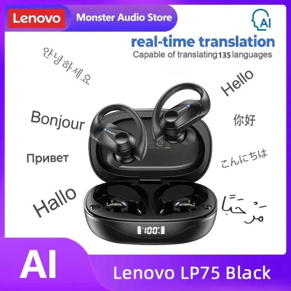 Original Lenovo LP75 TWS Bluetooth V5.3 Headphones Wireless LED Digital Display Earphones Noise Reduction Waterproof Headset New - Image 25