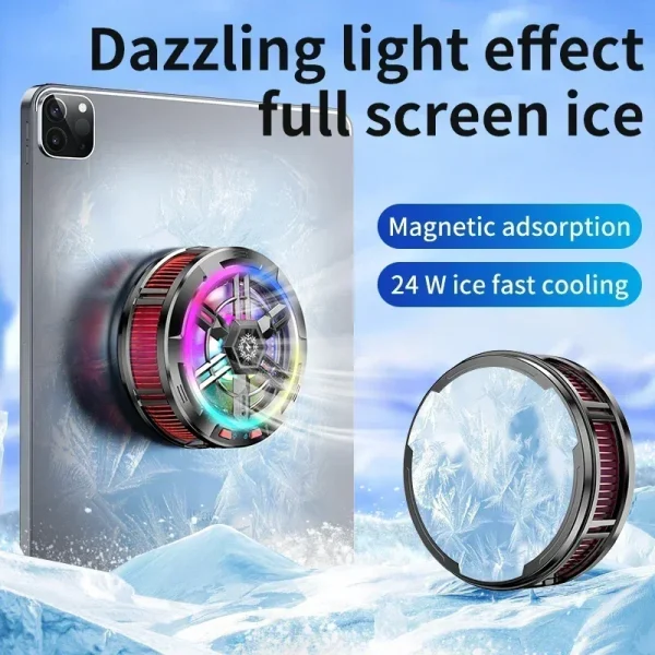 X100 Mobile Phone Semiconductor Cooling Fan Radiator Magnetic/Back-clip 2 IN 1 Game Cooler for IOS Android IPad Tablet Universal - Image 2