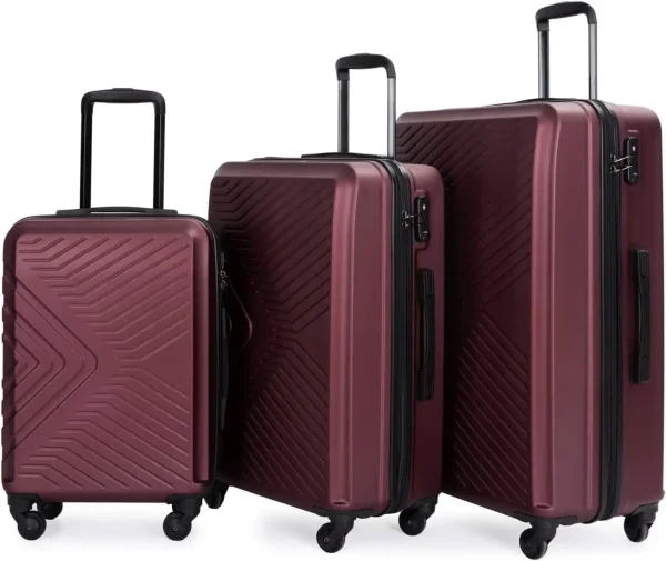 Travelhouse Luggage Set 3 Piece Suitcase Set Double Spinner Wheels TSA Lock Carry-on luggage Clearance (20inch 24inch 28inch) - Image 11