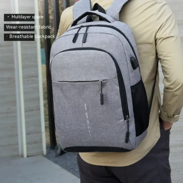 Mens BackPack LargeCapacity Simple Fashion Travel Female Student ComputerBag - Image 3