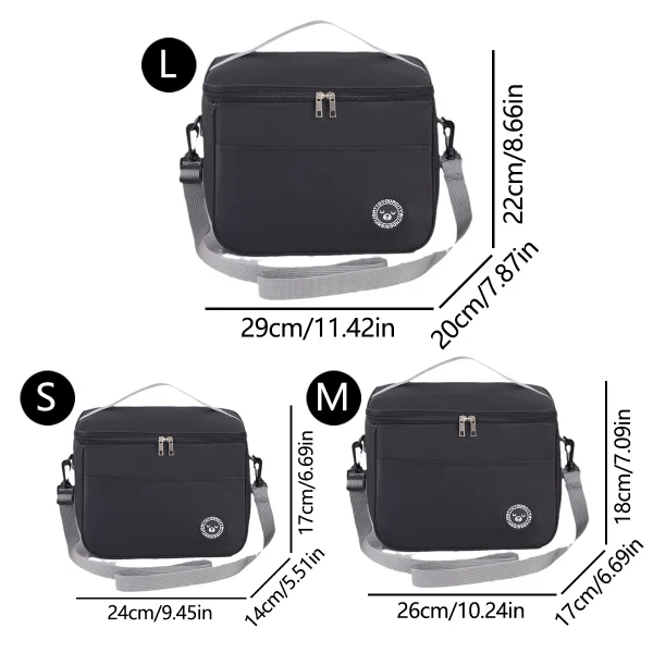 Capacity hand-held with shoulder strap insulated bag, lunch box bag, student thickened waterproof lunch bag。-zmt - Image 2