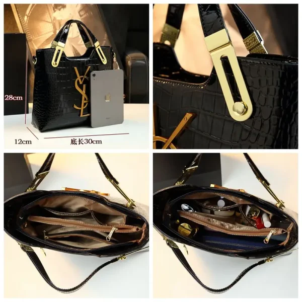 2025 new all-match alligator print atmosphere middle-aged women bag large capacity Tote bag - Image 3