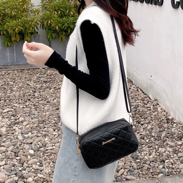 2023 Tassel Small Messenger Bag For Women Trend Lingge Embroidery Camera Female Shoulder Bag Fashion Chain Ladies Crossbody Bags - Image 5