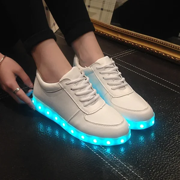 Luminous Sneakers for Women Casual Shoes Led Glowing Shoes for Men Fashion Flat Running Sneakers LED Rechargeable Couple's Shoes - Image 2