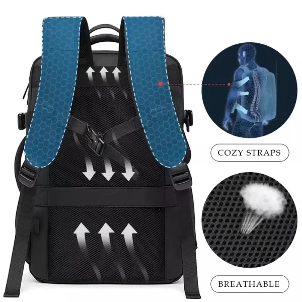 BANGE Expandable Men's Backpack Waterproof 17.3 in Laptop Backpack Man Large Capacity Hiking Travel Bag Male Backpacks for Men - Image 5