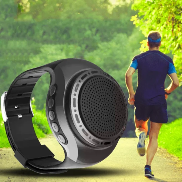 New U6 Wrist Watch Bluetooth Speaker With FM Radio Portable Outdoor Sports Running Wearable Mini Speaker Wireless Subwoofer - Image 5