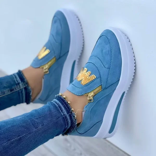 Women Autumn Sneakers Casual Double M Printed Side Zipper Platform Shoes Ladies Vulcanized Shoes Zapatillas De Mujer Women Shoes - Image 7