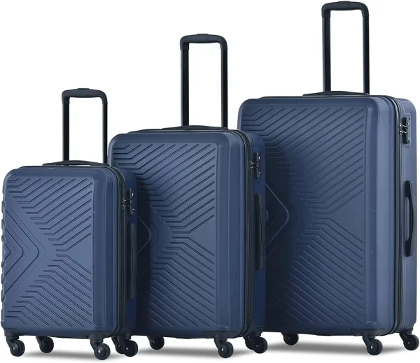 Travelhouse Luggage Set 3 Piece Suitcase Set Double Spinner Wheels TSA Lock Carry-on luggage Clearance (20inch 24inch 28inch)
