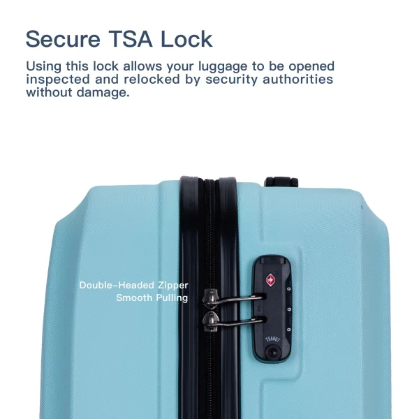 Travelhouse Luggage Set 3 Piece Suitcase Set Double Spinner Wheels TSA Lock Carry-on luggage Clearance (20inch 24inch 28inch) - Image 6