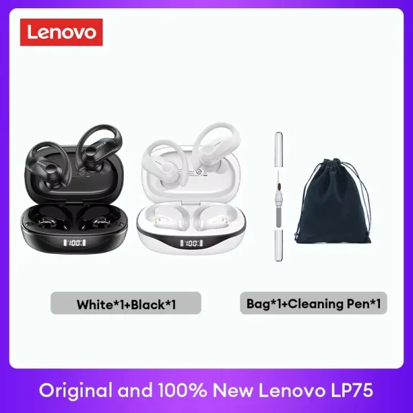 Original Lenovo LP75 TWS Bluetooth V5.3 Headphones Wireless LED Digital Display Earphones Noise Reduction Waterproof Headset New - Image 26