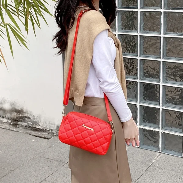 2023 Tassel Small Messenger Bag For Women Trend Lingge Embroidery Camera Female Shoulder Bag Fashion Chain Ladies Crossbody Bags - Image 4