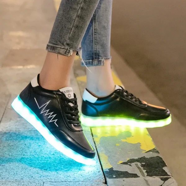 Luminous Sneakers for Women Casual Shoes Led Glowing Shoes for Men Fashion Flat Running Sneakers LED Rechargeable Couple's Shoes - Image 14