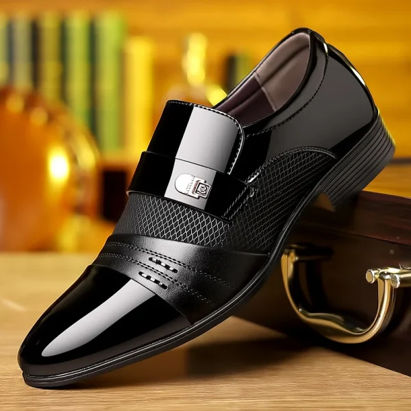 Oxford Shoes Men's Luxury Lacquer Wedding Shoe Pointed Toe Dress Shoes for Men Classic Business Men Leather Shoes Big Size 38-48 - Image 2