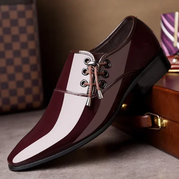 Classic Patent Leather Shoes for Men Business Men's Dress Shoes Fashion Elegant Oxfords Shoes Men's Wedding Party Shoe 2025 New - Image 3