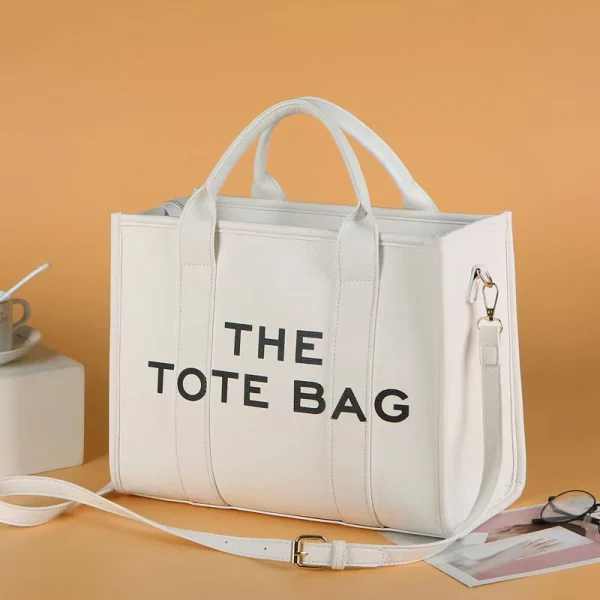 Women's Casual Tote Bag, Fashion PU Leather Shoulder Bag, Large Capacity Travel Handbag - Image 4