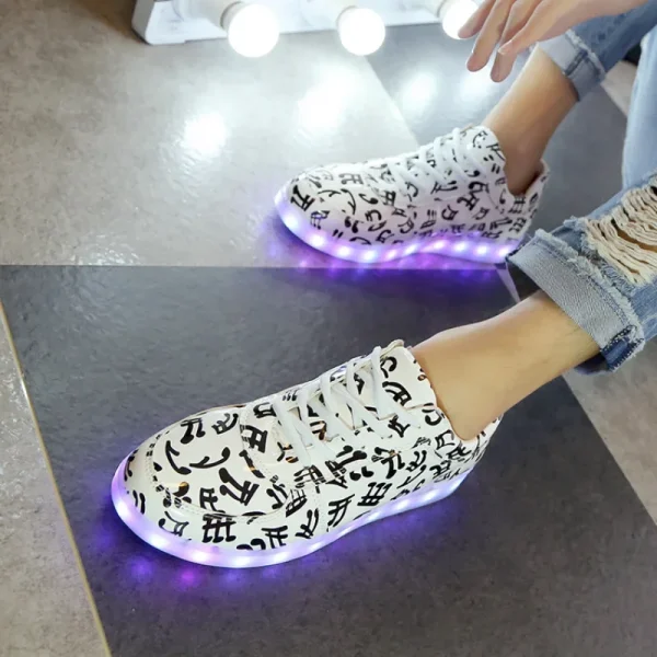Luminous Sneakers for Women Casual Shoes Led Glowing Shoes for Men Fashion Flat Running Sneakers LED Rechargeable Couple's Shoes - Image 7