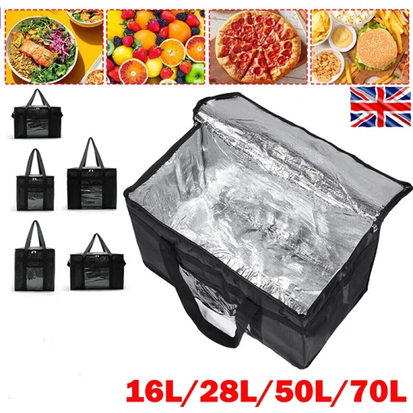 Insulated Thermal Cooler Bag Drink Storage Large Chilled Bags Cool Lunch Foods Lunch Box Zip Picnic Tin Foil Food panier repas - Image 2