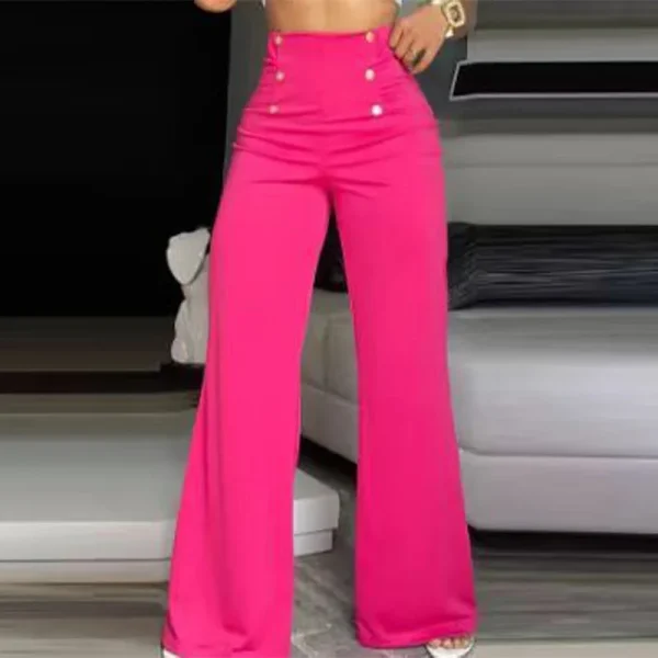 Elegant Wide Leg Fashion Office Trousers Casual Crisscross Sheer Mesh Patch High Waist Women's Flared Pants Y2k Streetwears 2024 - Image 10