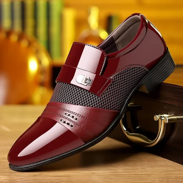 Oxford Shoes Men's Luxury Lacquer Wedding Shoe Pointed Toe Dress Shoes for Men Classic Business Men Leather Shoes Big Size 38-48 - Image 3