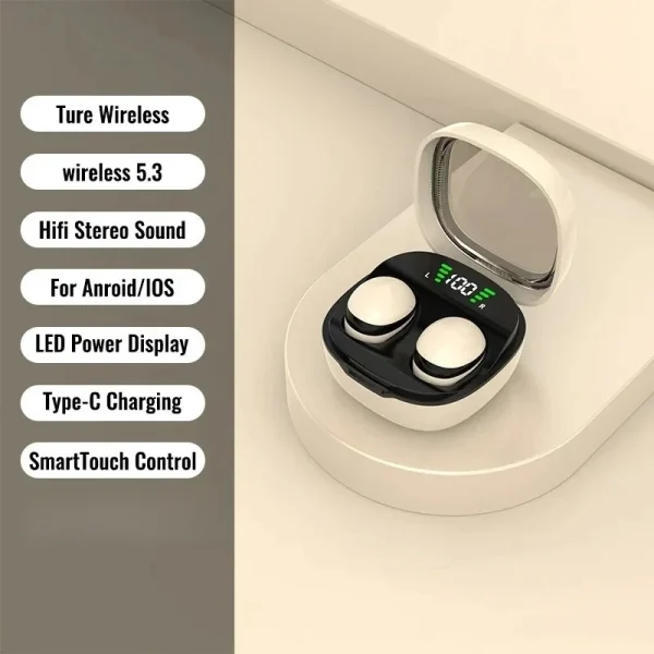 Mini 5.3 wireless bluetooth headset small earbuds sleep work sports invisible headphones HD HIFI bass sound quality earphones - Image 7