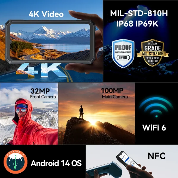 CUBOT KINGKONG X, Rugged Smartphone 5G, 32GB RAM(16GB+16GB), 256/512GB ROM, 10200mAh, 6.583-Inch 120Hz Screen, NFC,WiFi 6, 100MP - Image 6