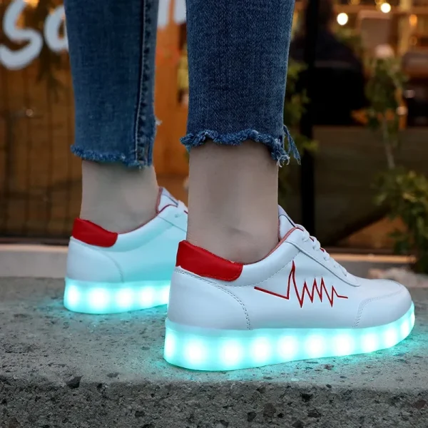 Luminous Sneakers for Women Casual Shoes Led Glowing Shoes for Men Fashion Flat Running Sneakers LED Rechargeable Couple's Shoes - Image 13