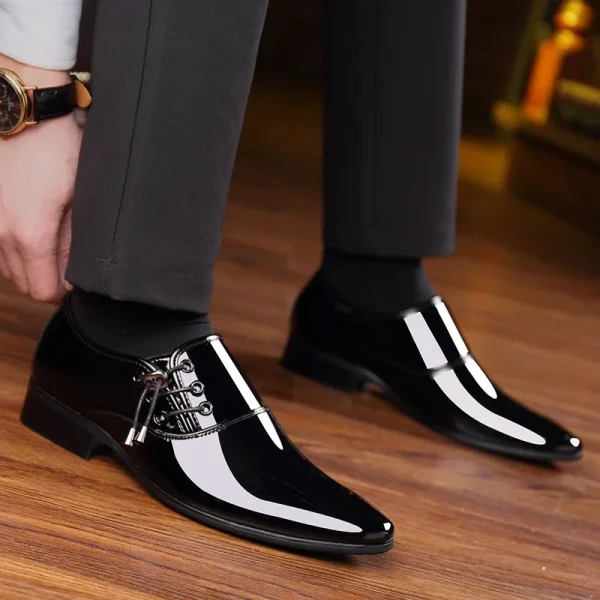 Classic Patent Leather Shoes for Men Business Men's Dress Shoes Fashion Elegant Oxfords Shoes Men's Wedding Party Shoe 2025 New - Image 4