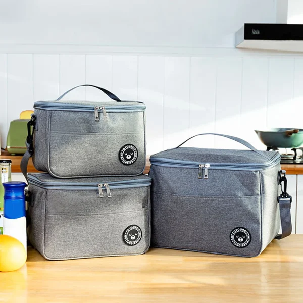 Capacity hand-held with shoulder strap insulated bag, lunch box bag, student thickened waterproof lunch bag。-zmt - Image 5