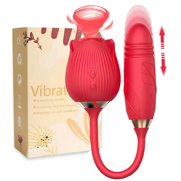 Vibrator for Women Dildo Sex Toys Rose Sucking Thrusting Vibrating Clit Sucker Nipple Clitoris Stimulation Female for Adults 18+ - Image 6