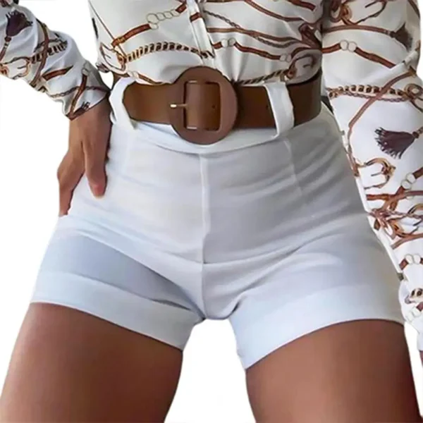 Women Shorts Bottoms Hot Pants Summer Chic Solid Color Back Zipper Hot Pants High Waist Solid Color Back Zipper Slim Shorts - Image 12