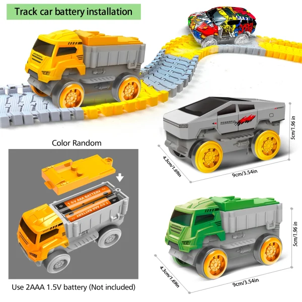 Children Electric Track Toy Car Engineering Minin Car Set Kids Puzzle Boy Toys Track Car Anti-gravity Track Train Gift for Kid - Image 5